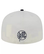 New Era Men's Cream/Navy New York Yankees Lonestar 59FIFTY Fitted Hat - bamn.