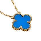 Sky Blue Clover Stainless Steel Necklace – A Statement of Elegance - bamn.
