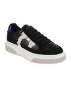 Ferragamo 'cassina' Black Leather Blend Sneakers - bamn.