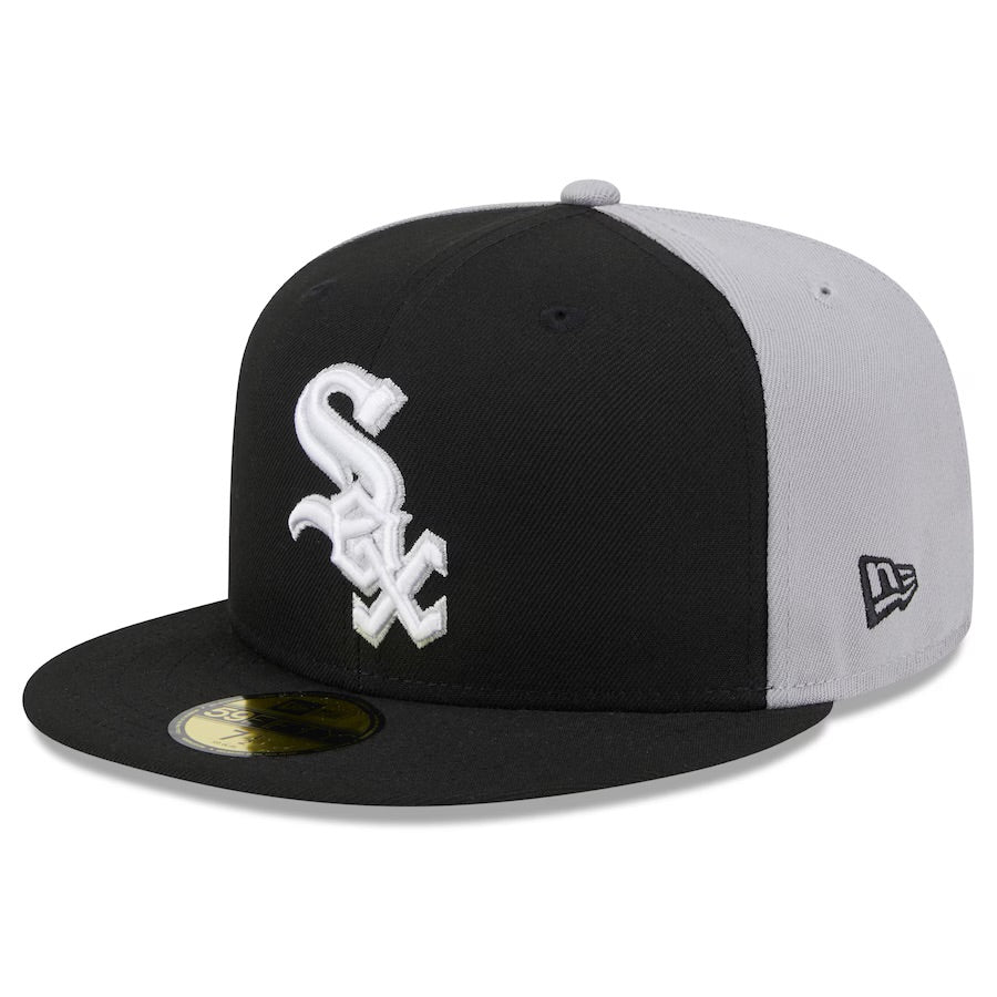 Chicago White Sox New Era Gameday Sideswipe 59FIFTY Fitted Hat - Black/Gray - bamn.