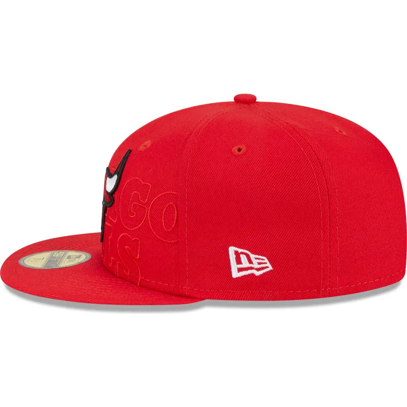 New Era Flat Brim 59FIFTY Chicago Bulls NBA Red Fitted Cap