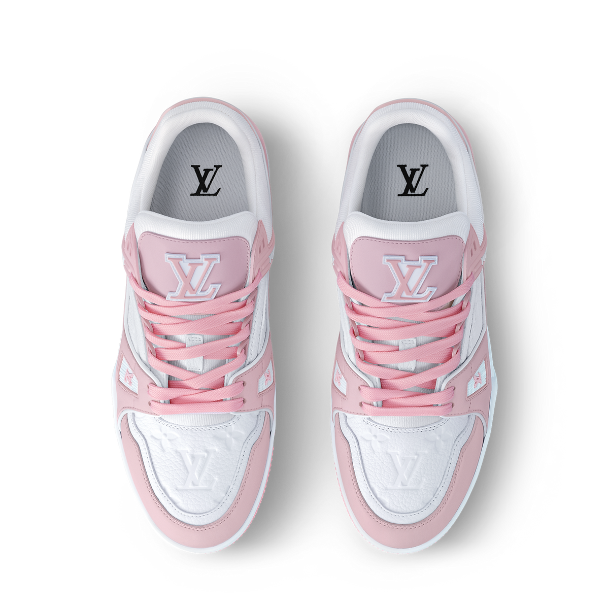LOUIS VUITTON LV TRAINER WHITE PINK FULLY BOXED - bamn.