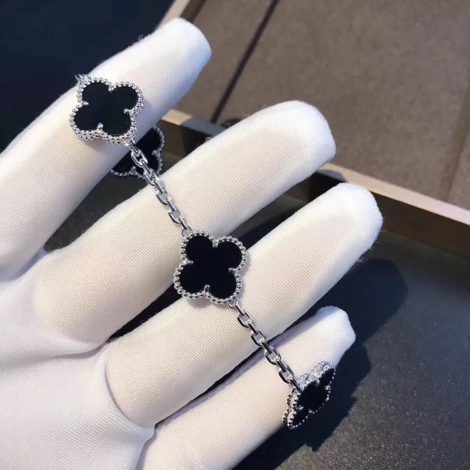 Silver Clover Stainless Steel Bracelet – A Statement of Elegance - bamn.