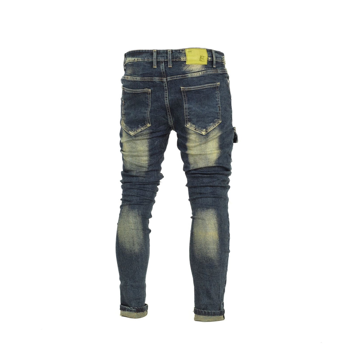 Slim-Fit Distressed Cargo Jeans - bamn.