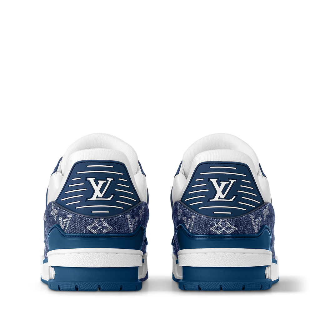 LOUIS VUITTON LV TRAINER WHITE BLUE FULLY BOXED - bamn.