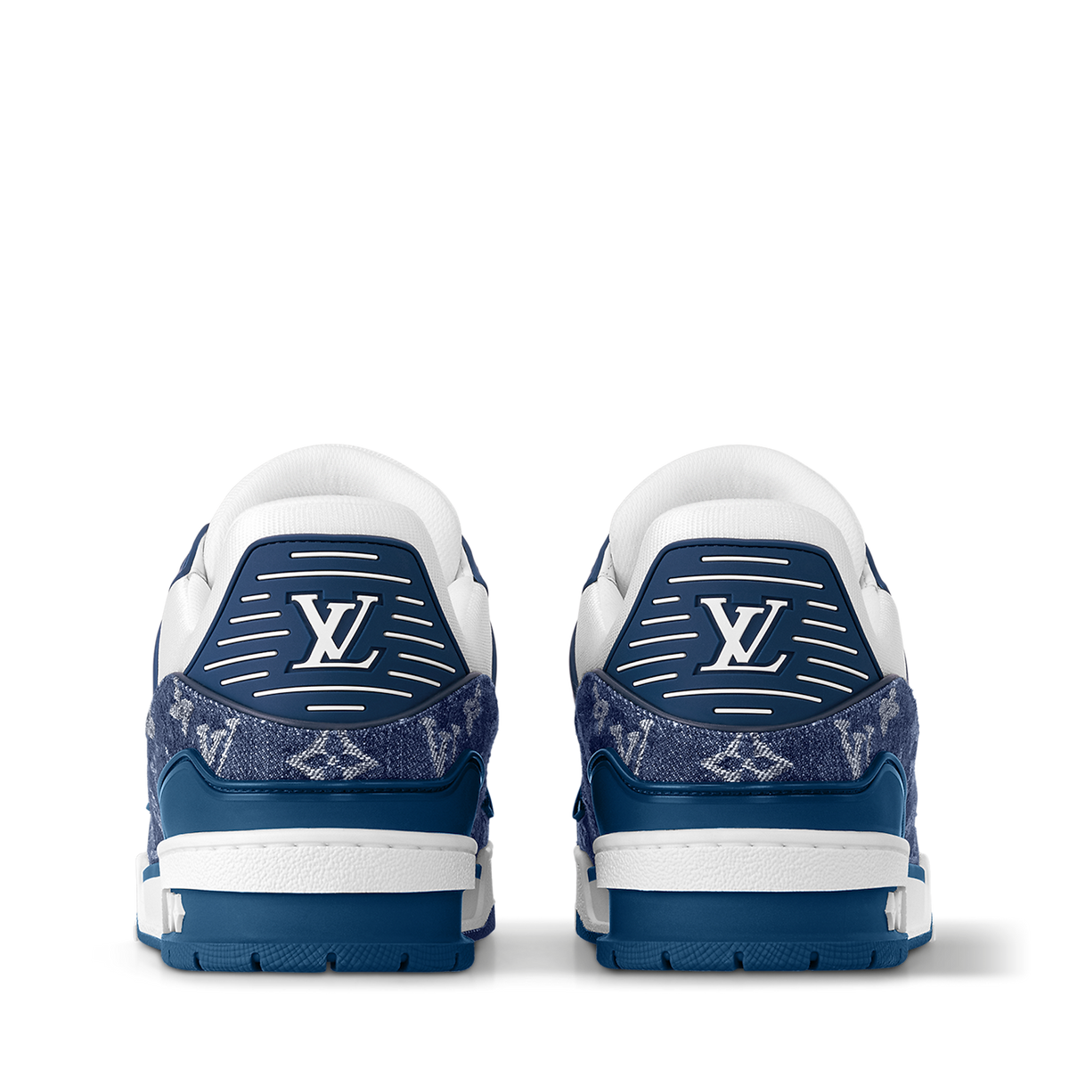 LOUIS VUITTON LV TRAINER WHITE BLUE FULLY BOXED - bamn.