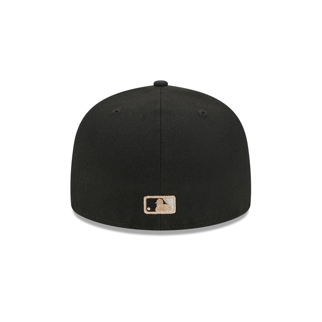 New Era Navy Atlanta Braves Gold Leaf 59FIFTY Fitted Hat - bamn.