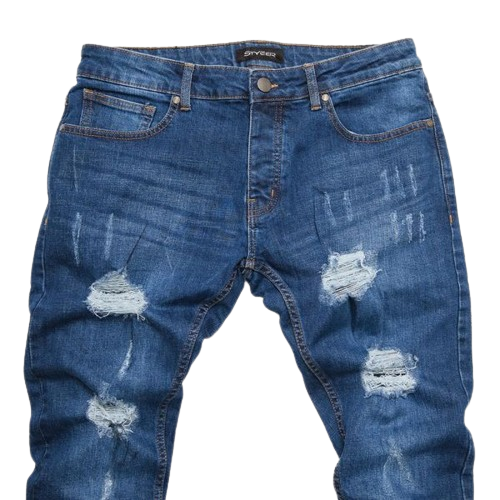 Men's denim ripped jeans - bamn.