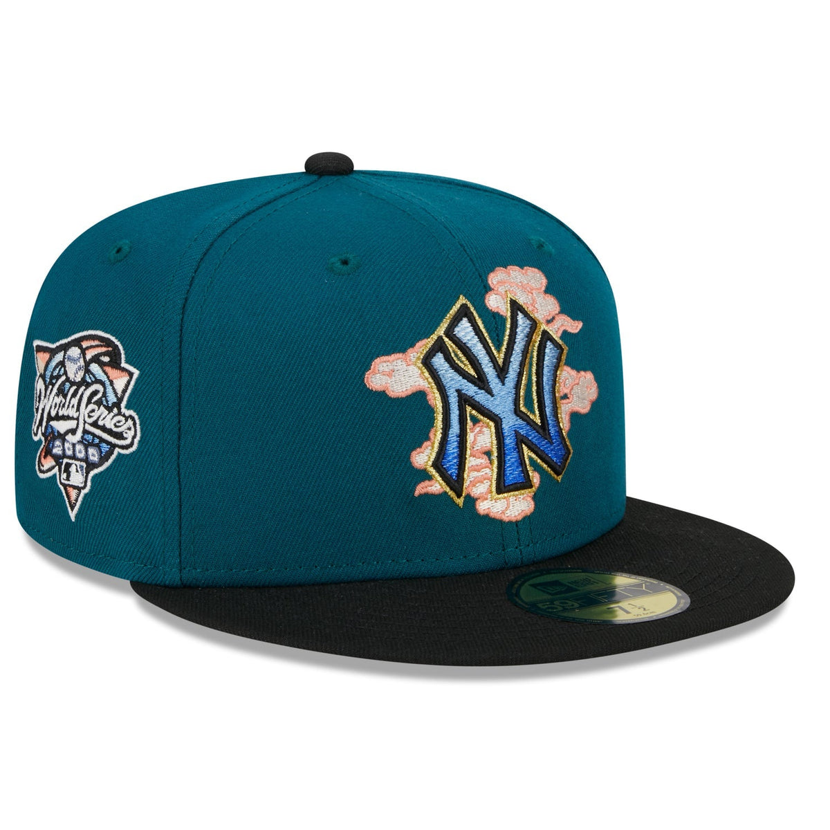 NEW ERA 59FIFTY MLB NEW YORK YANKEES CLOUD SPIRAL WORLD SERIES 2000 TWO TONE / GREY UV FITTED CAP - bamn.