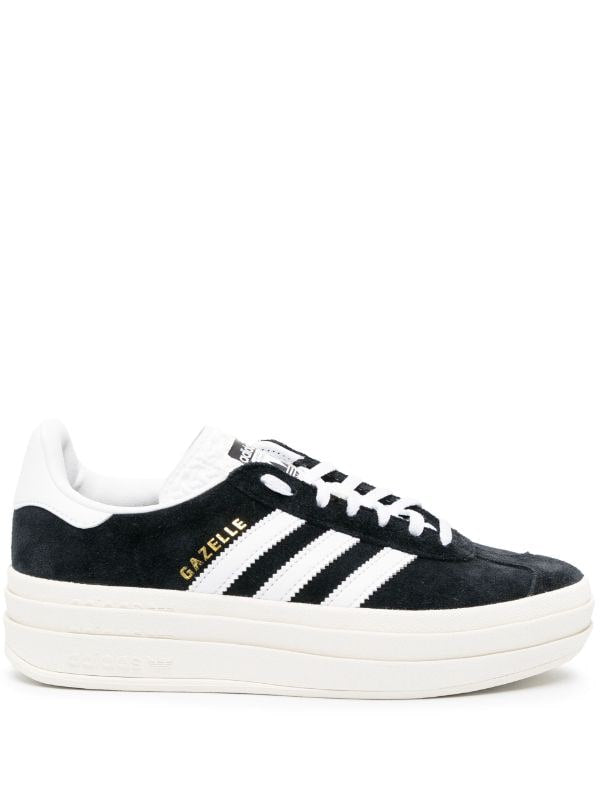 Adidas Gazelle black/white Bold platform - bamn.