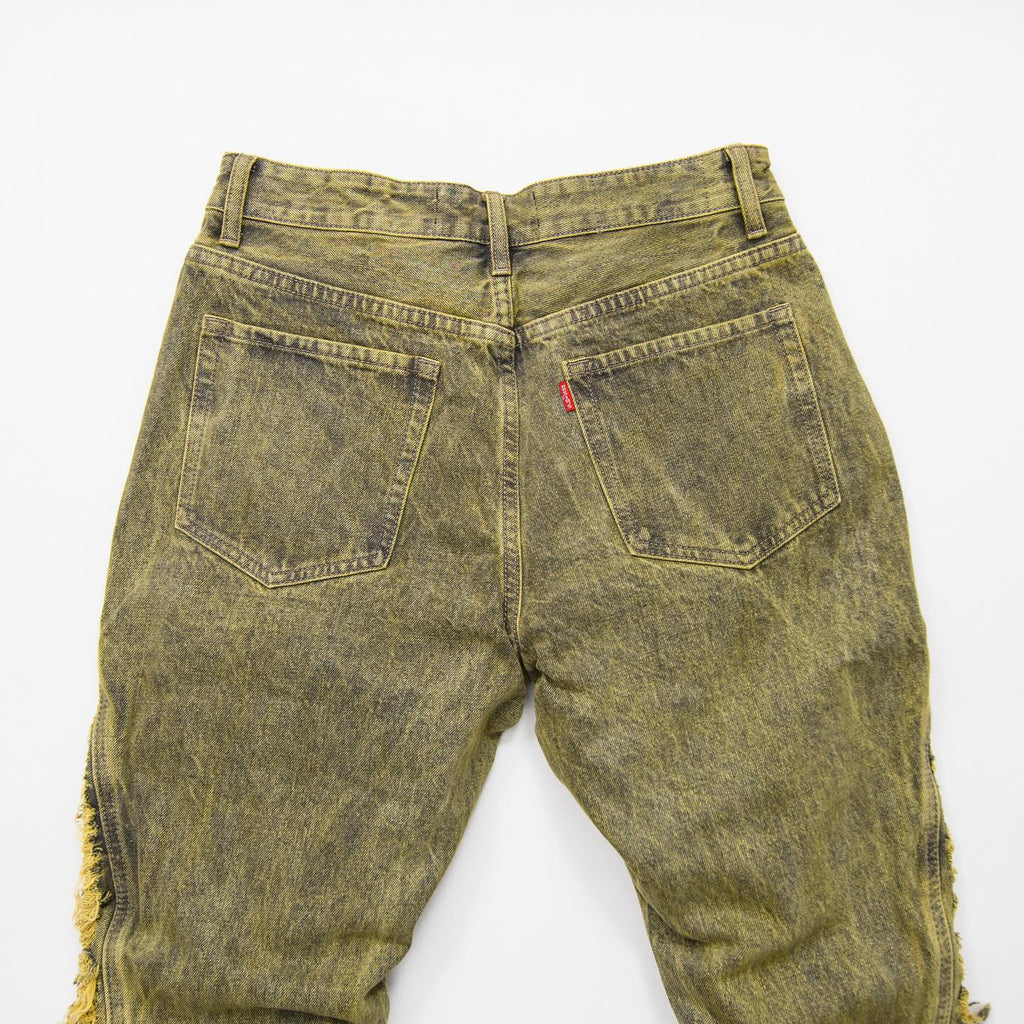 Dirty Green Washed Denim Jean - bamn.