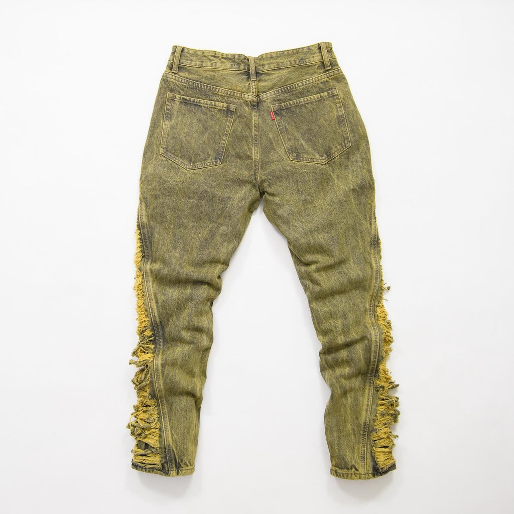 Dirty Green Washed Denim Jean - bamn.