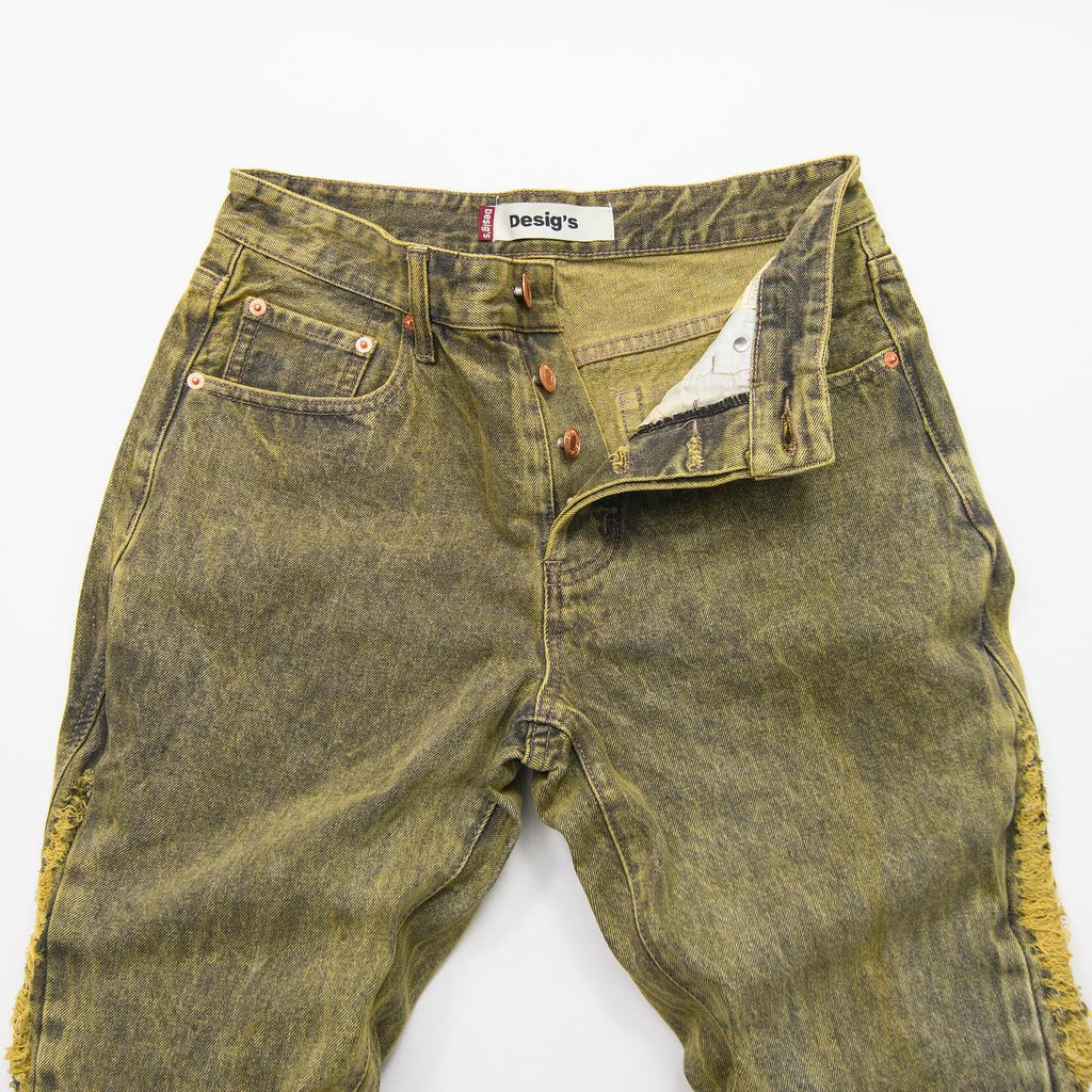 Dirty Green Washed Denim Jean - bamn.