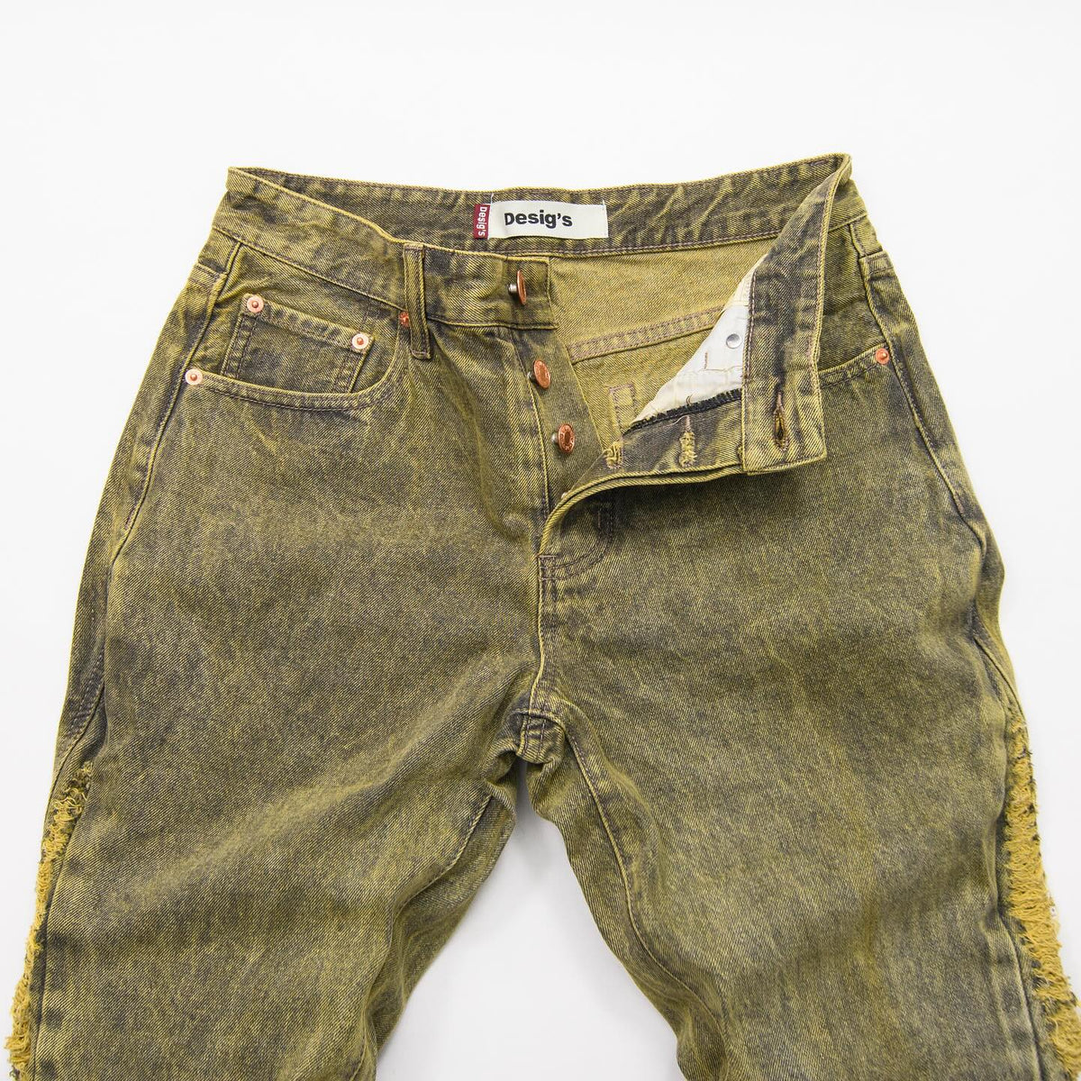 Dirty Green Washed Denim Jean - bamn.
