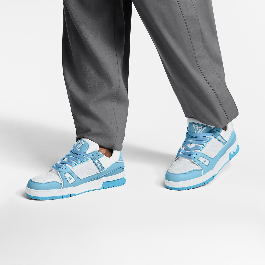 LOUIS VUITTON LV TRAINER WHITE BLUE FULLY BOXED