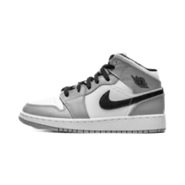AIR JORDAN 1 MID GS "Light Smoke Grey" - bamn.