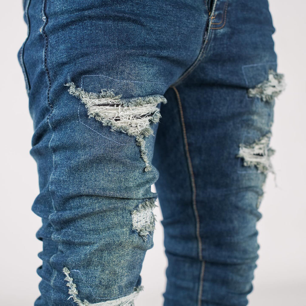 Men's Ripped Skinny Denim Jeans - bamn.