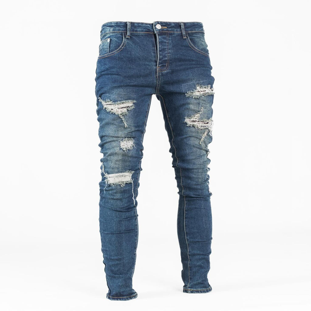 Men's Ripped Skinny Denim Jeans - bamn.