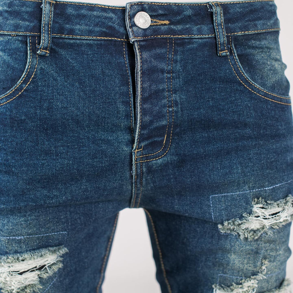 Men's Ripped Skinny Denim Jeans - bamn.