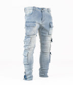 Men's Multi Pocket Cargo Denim Jeans - bamn.