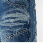 Men's Washed Blue Wide Fit Denim Pants - bamn.