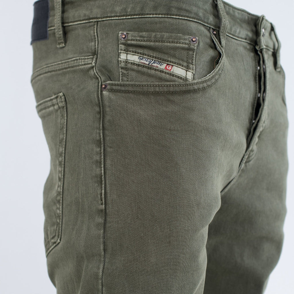 Men’s Olive Green Slim Fit Jeans - bamn.