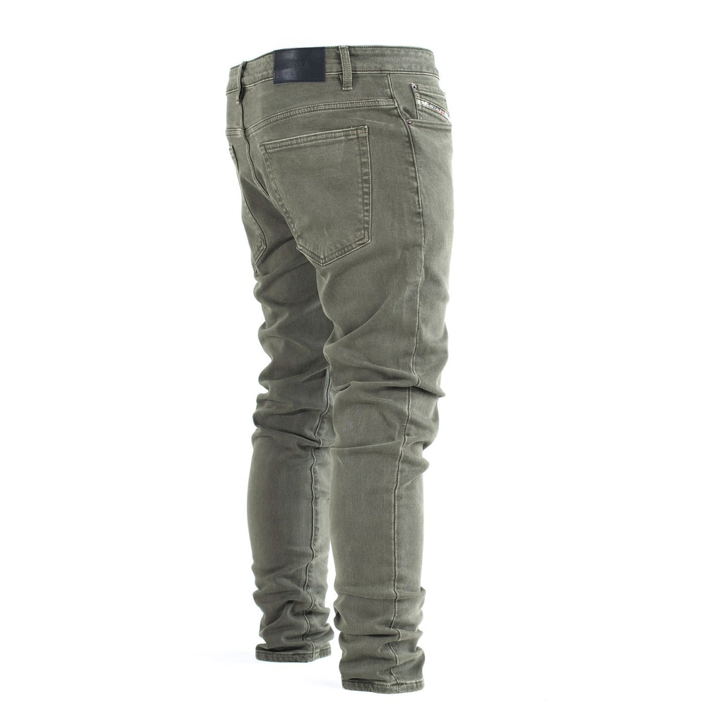 Men’s Olive Green Slim Fit Jeans - bamn.
