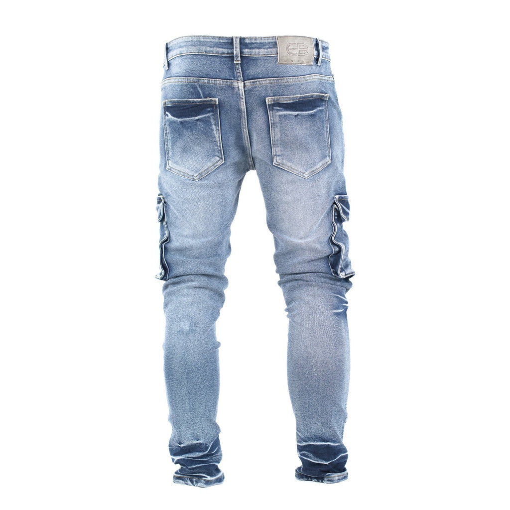 Men’s Light Wash Cargo Jeans - bamn.