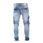 Men’s Light Wash Cargo Jeans - bamn.