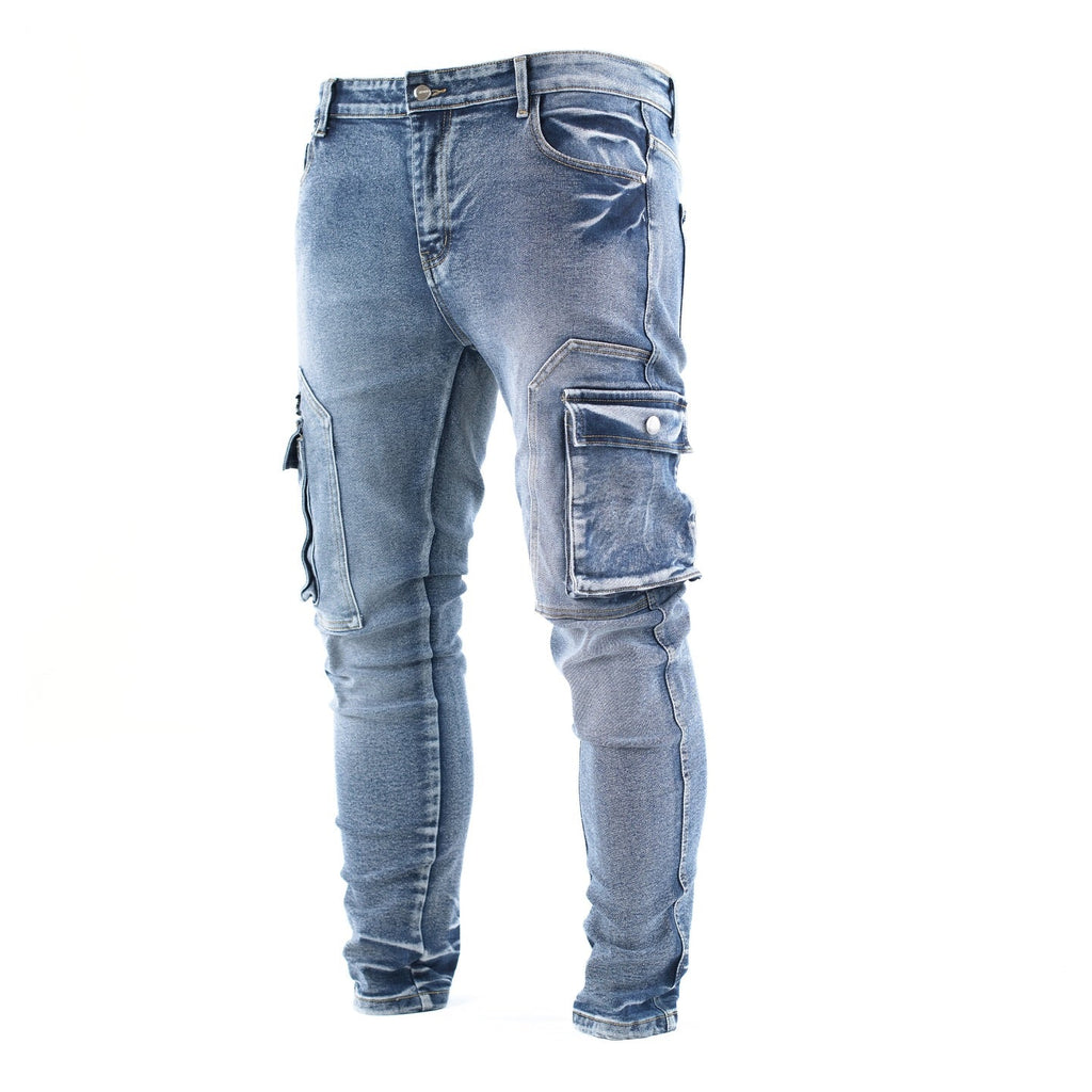 Men’s Light Wash Cargo Jeans - bamn.