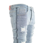 Men's Distressed Ice-Blue Skinny Denim - bamn.
