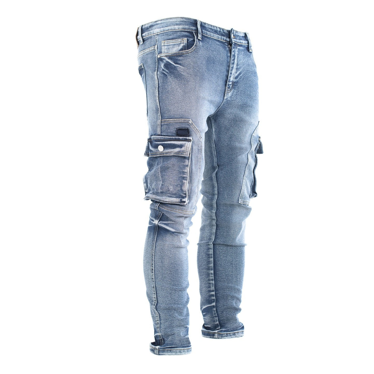 Men’s Light Wash Cargo Jeans - bamn.