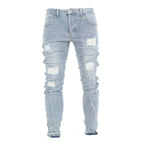 Men's Distressed Ice-Blue Skinny Denim - bamn.