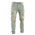 Light Wash Cargo Denim Jeans - bamn.