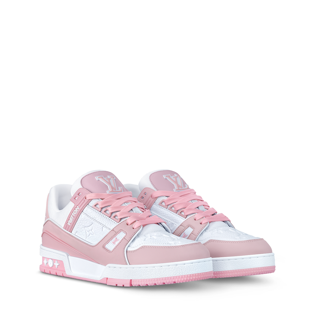LOUIS VUITTON LV TRAINER WHITE PINK FULLY BOXED - bamn.