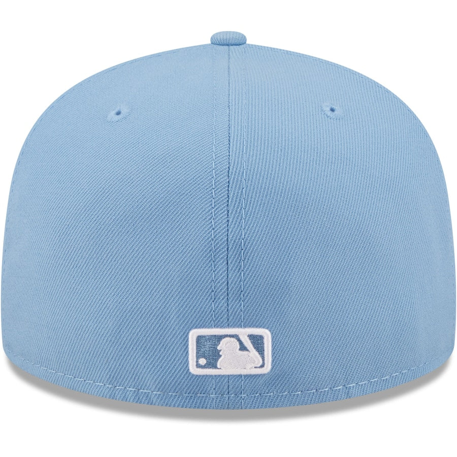Mens New Era Sky Blue Oakland Athletics Logo White 59FIFTY Fitted Hat - bamn.