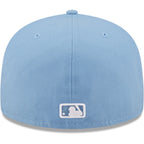 Mens New Era Sky Blue Oakland Athletics Logo White 59FIFTY Fitted Hat - bamn.