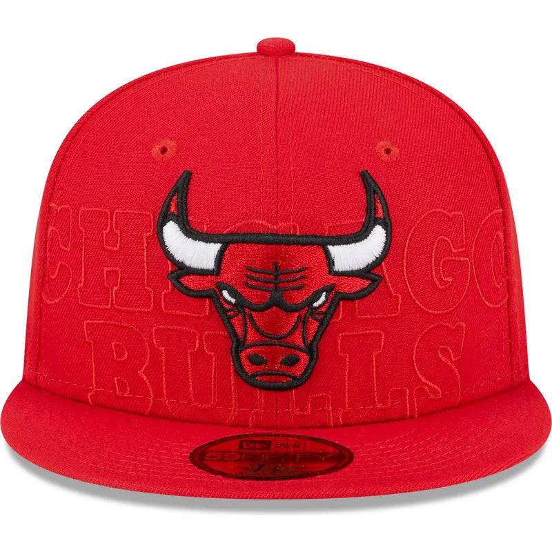 New Era Flat Brim 59FIFTY Chicago Bulls NBA Red Fitted Cap - bamn.