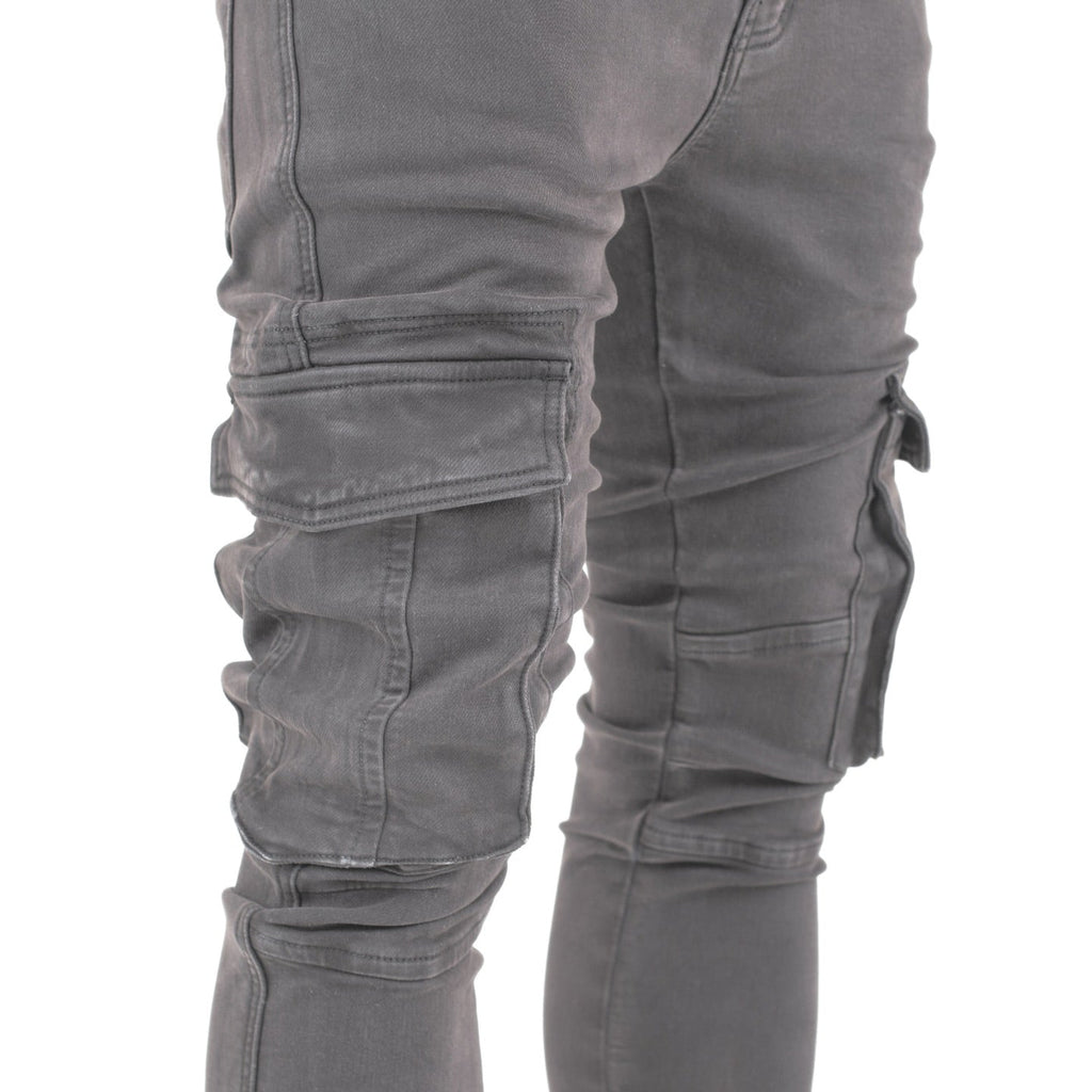 Charcoal Slim Cargo Pants - bamn.