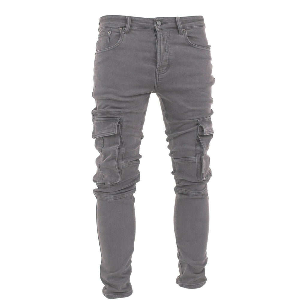 Charcoal Slim Cargo Pants - bamn.