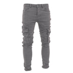 Charcoal Slim Cargo Pants - bamn.
