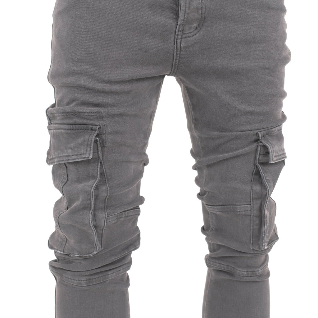 Charcoal Slim Cargo Pants - bamn.
