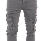 Charcoal Slim Cargo Pants - bamn.