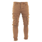 Men's Camel Slim Cargo Pants - bamn.