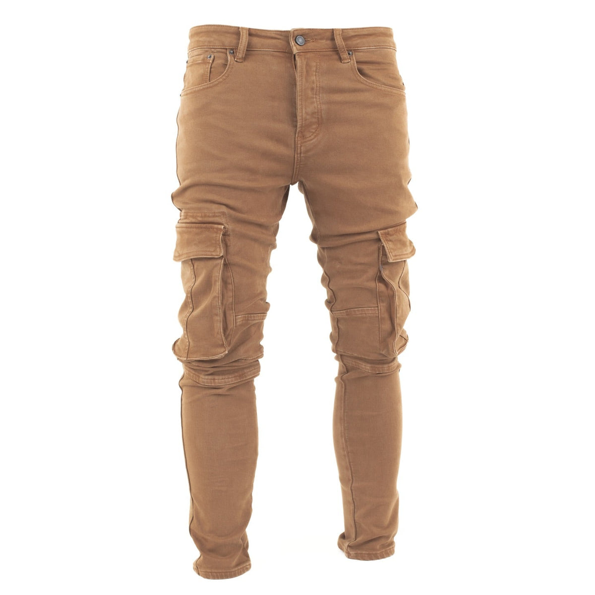 Men's Camel Slim Cargo Pants - bamn.