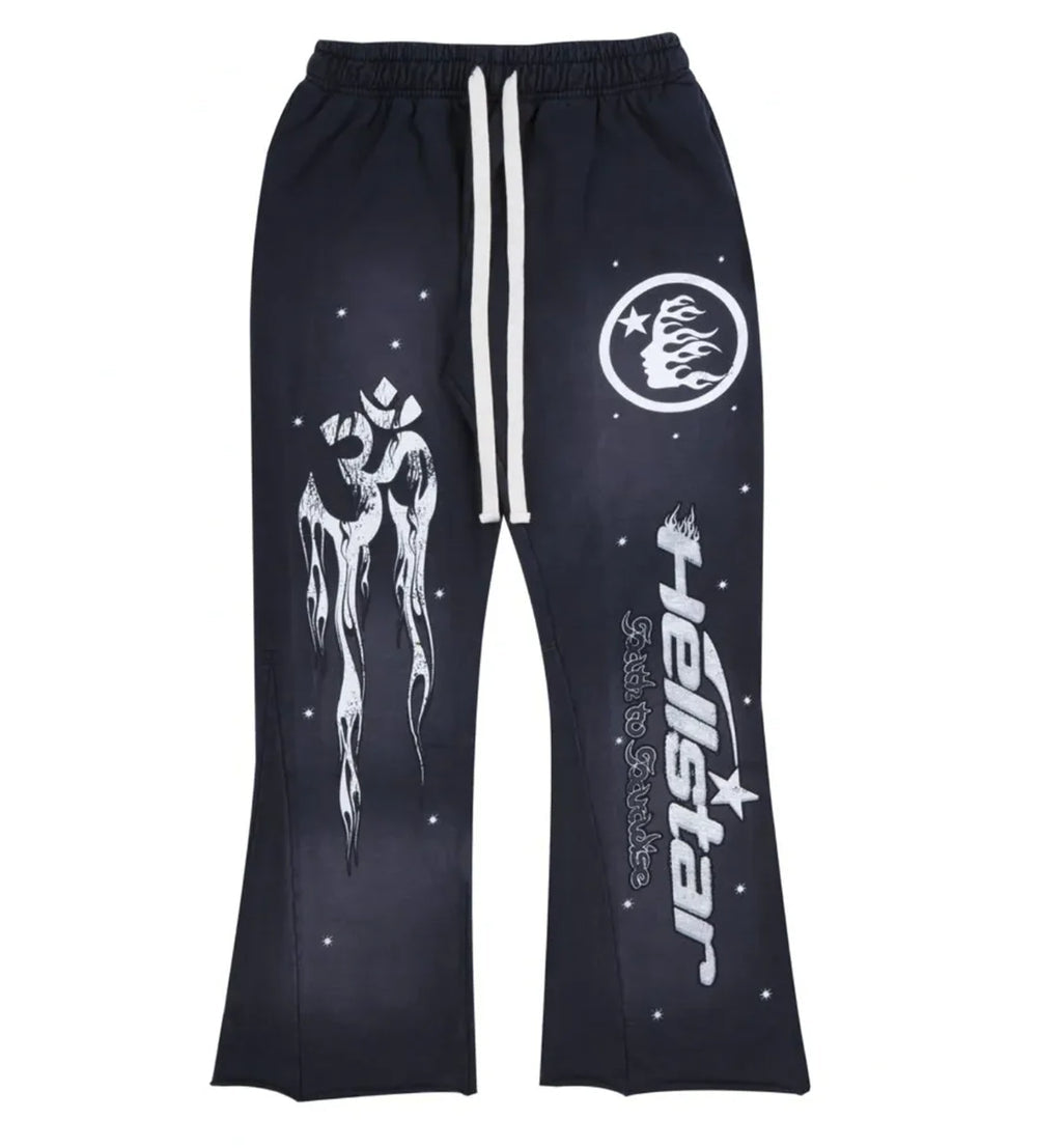 Flame Flare Hoodie Black & Pants - bamn.