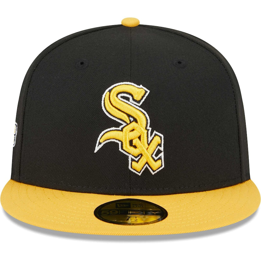Men's Chicago White Sox New Era Black/Gold 59FIFTY Fitted Hat - bamn.