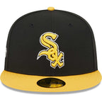 Men's Chicago White Sox New Era Black/Gold 59FIFTY Fitted Hat - bamn.