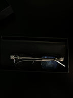 Chrome heart glasses - black & silver badges - bamn.