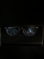 Chrome heart glasses - black & silver badges - bamn.